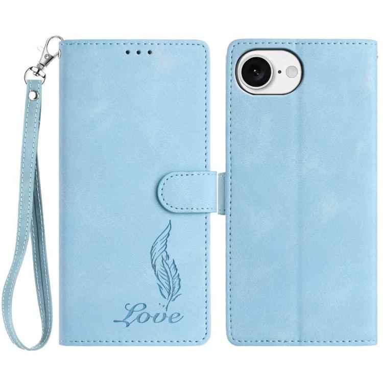 Skin Feel Embossed Feather Leather Phone Case
