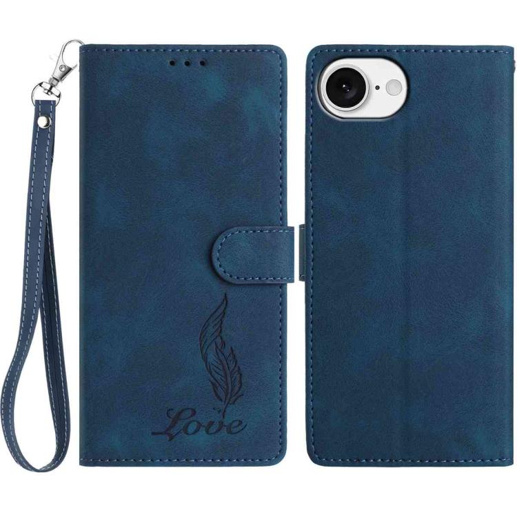Skin Feel Embossed Feather Leather Phone Case