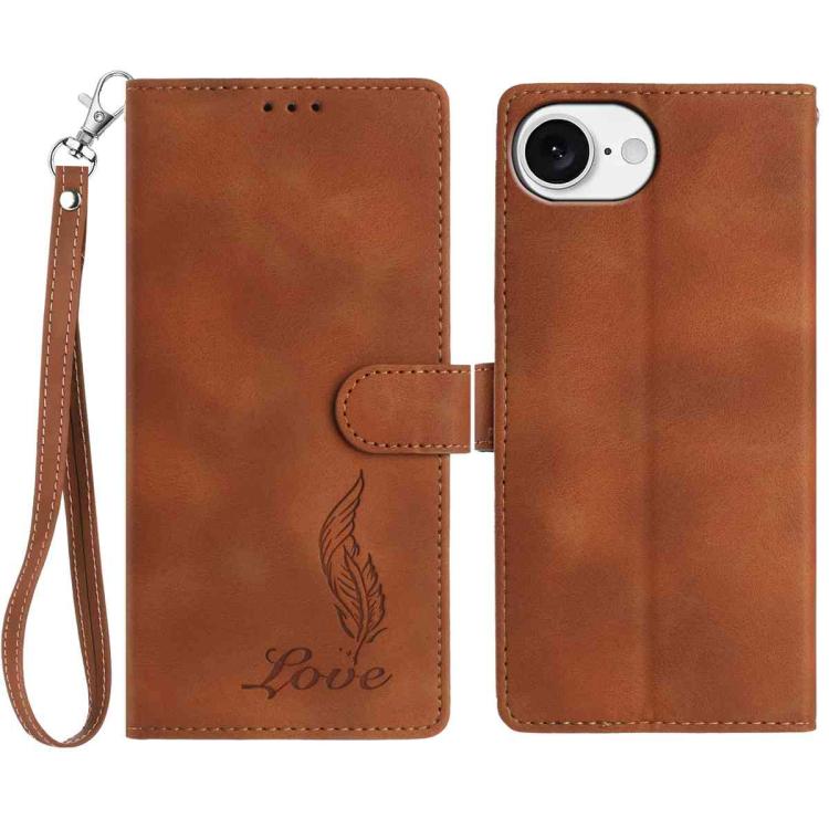 Skin Feel Embossed Feather Leather Phone Case