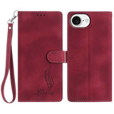 Skin Feel Embossed Feather Leather Phone Case
