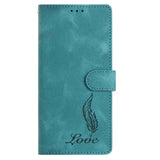 Skin Feel Embossed Feather Leather Phone Case