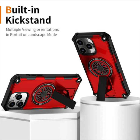 Shockproof Kickstand Metallic Shaft MagSafe Phone Case