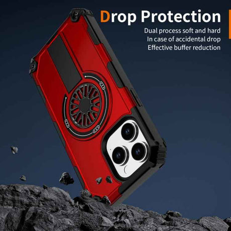 Shockproof Kickstand Metallic Shaft MagSafe Phone Case