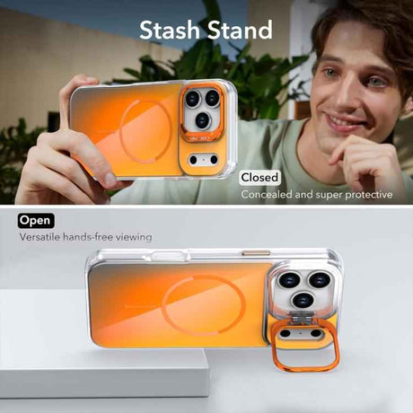 Gradient Discolor Lens Kickstand Magsafe Phone Case