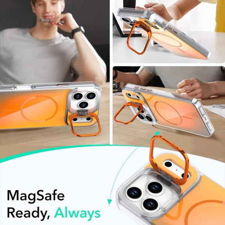 Gradient Discolor Lens Kickstand Magsafe Phone Case