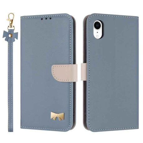 Metal Bow Leather Phone Case with Hand Strap