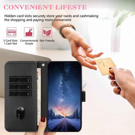 Metal Bow Leather Phone Case with Hand Strap