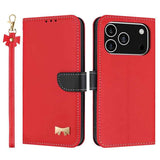 Metal Bow Leather Phone Case with Hand Strap