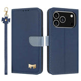 Metal Bow Leather Phone Case with Hand Strap