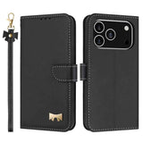 Metal Bow Leather Phone Case with Hand Strap