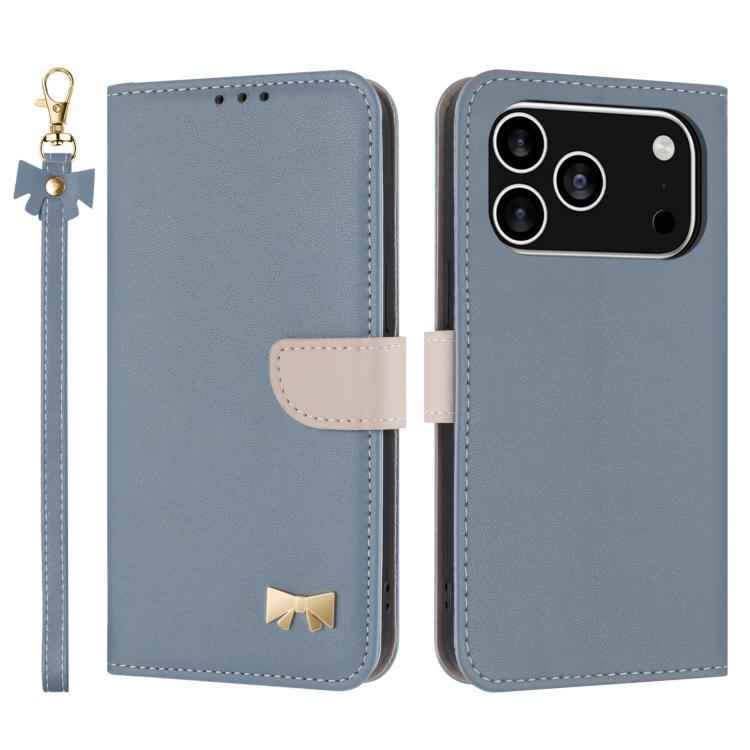 Metal Bow Leather Phone Case with Hand Strap