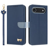 Metal Bow Leather Phone Case with Hand Strap