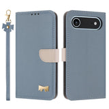 Metal Bow Leather Phone Case with Hand Strap