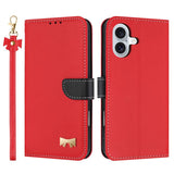 Metal Bow Leather Phone Case with Hand Strap