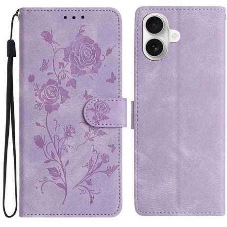 Rose Flower Embossing Pattern Leather Phone Case