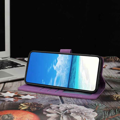 Moonlit Butterfly Dance Pattern Embossed Leather Phone Case