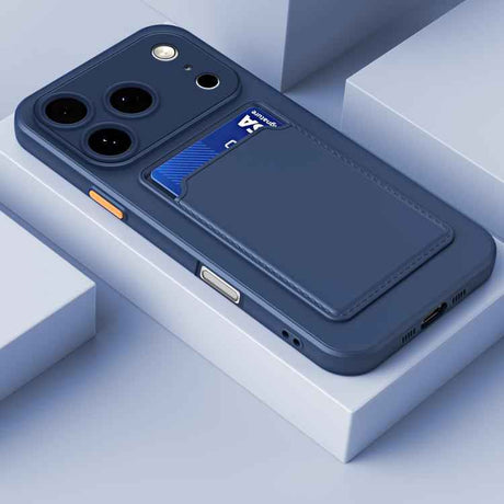 Skin Feel Card Contrast Color Button TPU Phone Case