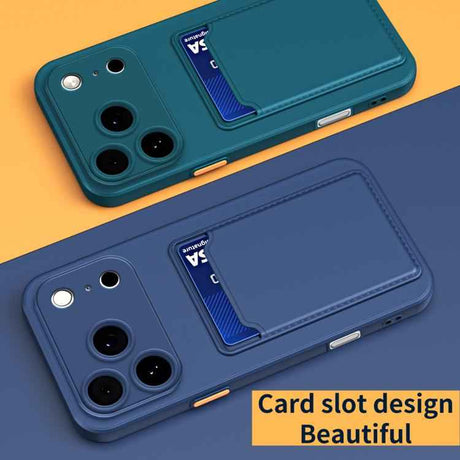 Skin Feel Card Contrast Color Button TPU Phone Case