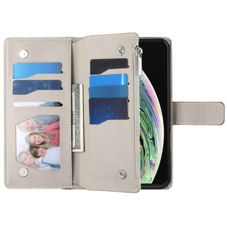 Stitching Multi-card Zipper Wallet Leather Phone Case with Short Strap