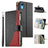 Stitching Multi-card Zipper Wallet Leather Phone Case with Short Strap
