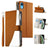 Stitching Multi-card Zipper Wallet Leather Phone Case with Short Strap