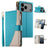 Stitching Multi-card Zipper Wallet Leather Phone Case with Short Strap
