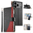 Stitching Multi-card Zipper Wallet Leather Phone Case with Short Strap