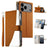Stitching Multi-card Zipper Wallet Leather Phone Case with Short Strap