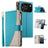 Stitching Multi-card Zipper Wallet Leather Phone Case with Short Strap