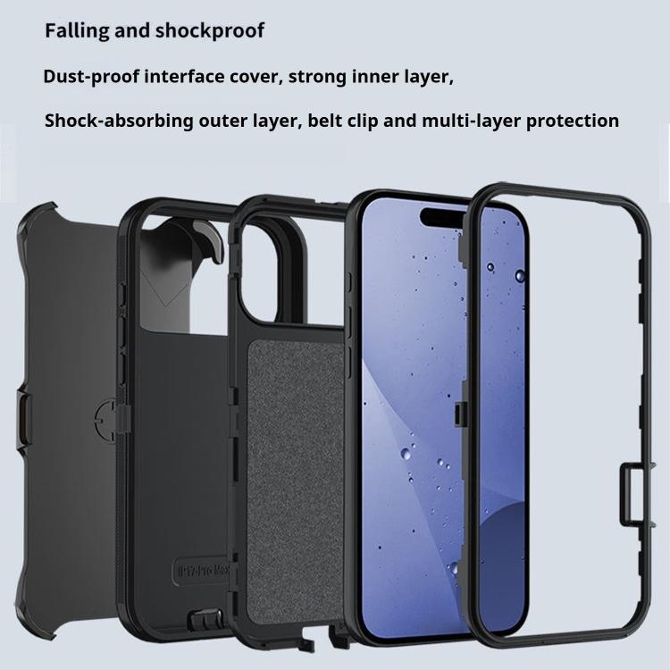 Kalebol Shockproof Phone Case with Back Clip - Durable PC Hybrid TPU Design