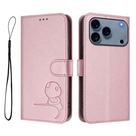 Litter Panda Embossing RFID Leather Phone Case with Lanyard