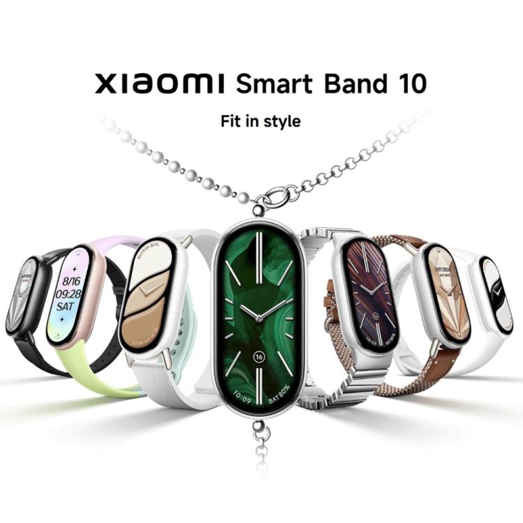 Original Xiaomi Smart Band 10, 1.72 inch AMOLED Screen 5ATM Waterproof Smart Watch, Support Blood Oxygen / Heart Rate Monitor, Smart Band 10 Black, Smart Band 10 Silver, Smart Band 10 Pink Gold