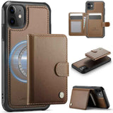 JEEHOOD J09 Buckle Card Bag MagSafe Magnetic Style RFID Leather Phone Case