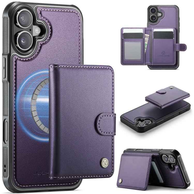 JEEHOOD J09 Buckle Card Bag MagSafe Magnetic Style RFID Leather Phone Case