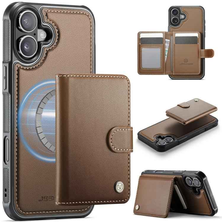 JEEHOOD J09 Buckle Card Bag MagSafe Magnetic Style RFID Leather Phone Case