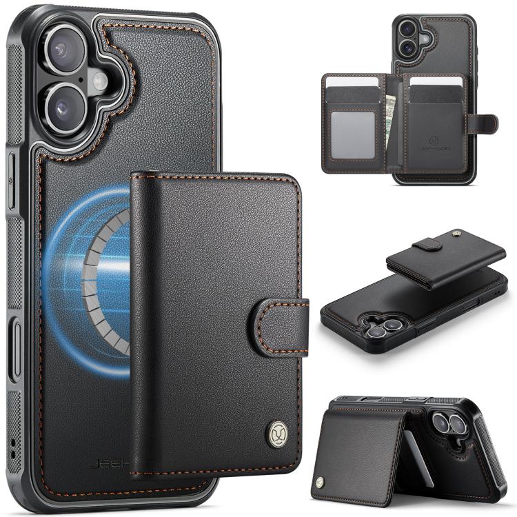 JEEHOOD J09 Buckle Card Bag MagSafe Magnetic Style RFID Leather Phone Case