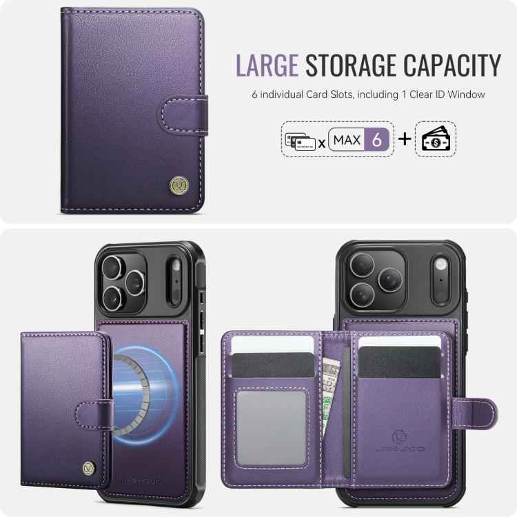 JEEHOOD J09 Buckle Card Bag MagSafe Magnetic Style RFID Leather Phone Case