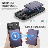 JEEHOOD J09 Buckle Card Bag MagSafe Magnetic Style RFID Leather Phone Case