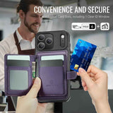 JEEHOOD J09 Buckle Card Bag MagSafe Magnetic Style RFID Leather Phone Case