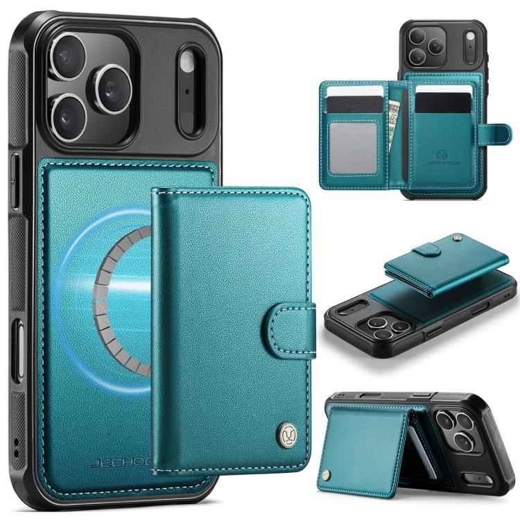 JEEHOOD J09 Buckle Card Bag MagSafe Magnetic Style RFID Leather Phone Case