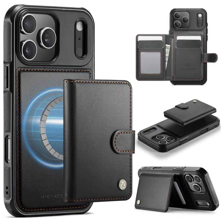 JEEHOOD J09 Buckle Card Bag MagSafe Magnetic Style RFID Leather Phone Case
