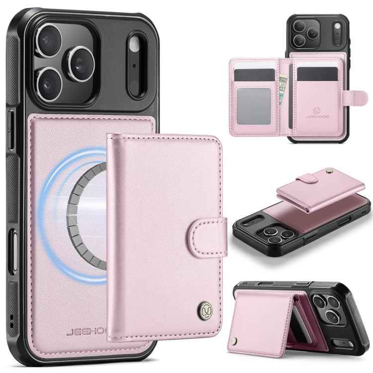 JEEHOOD J09 Buckle Card Bag MagSafe Magnetic Style RFID Leather Phone Case