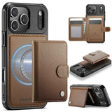 JEEHOOD J09 Buckle Card Bag MagSafe Magnetic Style RFID Leather Phone Case