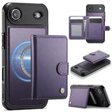 JEEHOOD J09 Buckle Card Bag MagSafe Magnetic Style RFID Leather Phone Case