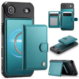 JEEHOOD J09 Buckle Card Bag MagSafe Magnetic Style RFID Leather Phone Case