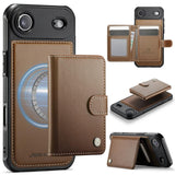 JEEHOOD J09 Buckle Card Bag MagSafe Magnetic Style RFID Leather Phone Case
