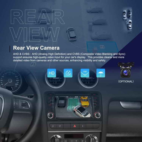For Audi A3 8P 2003-2012 Android 15 7 inch Smart Central Control Car GPS Navigator Car MP5 Player, Standard+AHD+Microphone, Standard