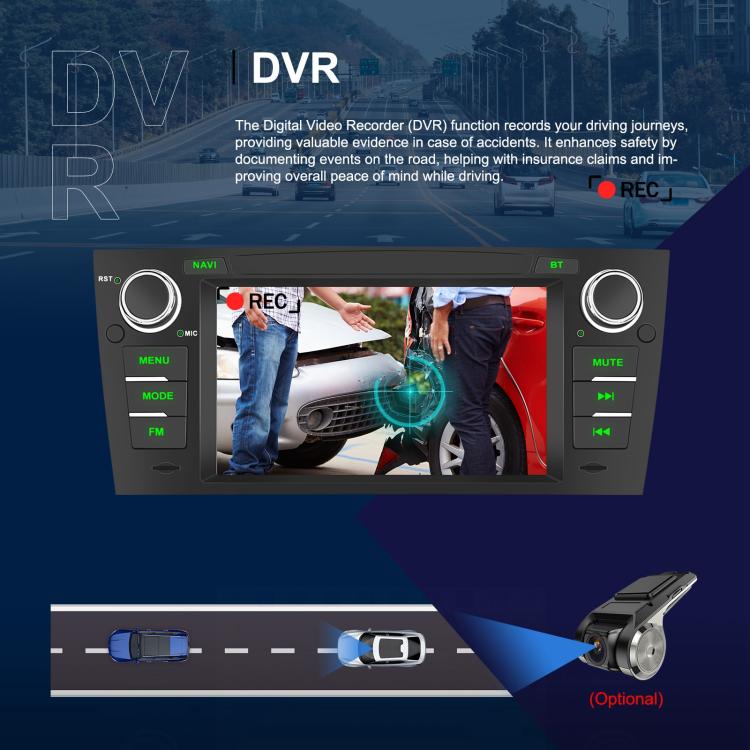 Para BMW Serie 3 E90 Android 15 7 pulgadas CarPlay Car Navigation Reversing Image Integrated Machine, Standard, Standard+AHD+Microphone