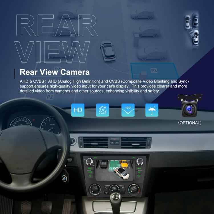 For BMW 3 Series E90 Android 15 7 inch Car CarPlay Car Navigation Reversing Image Integrated Machine, Standard, Standard+AHD+Microphone