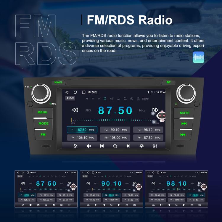Para BMW Serie 3 E90 Android 15 7 pulgadas CarPlay Car Navigation Reversing Image Integrated Machine, Standard, Standard+AHD+Microphone